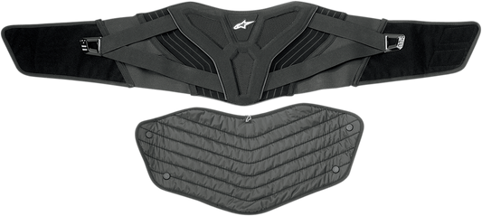 Alpinestars Touring Kidney Belt protective gear in black with adjustable straps, designed for motorcycle riding comfort.