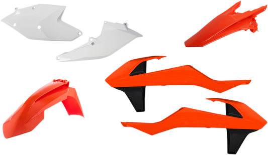 A replacement body kit for OEM 2018 Acerbis motorcycle, featuring panels and components in a sleek, durable design.