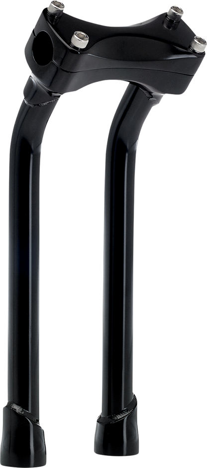 Black BILTWELL Risers Murdock Oversized Pullback Handlebars, 12-inch, designed for motorcycle handlebars.