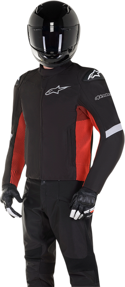 Alpinestars T SP-5 Rideknit jacket in black and red, 2XL, featuring durable riding gear with protective design and stylish color accents.