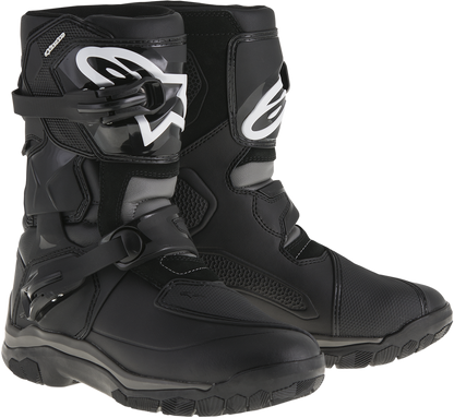 Black ALPINESTARS Belize Drystar® motorcycle boots in US 11 with sturdy design and protective features.