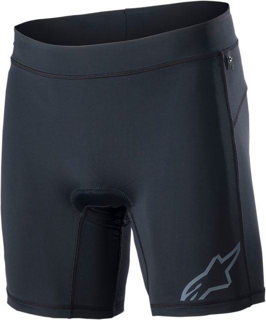 Alpinestars Drop Inner Shorts in black, US size 28, designed for motorcycle riding comfort and protection.
