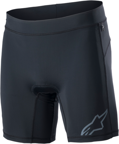 Alpinestars Drop Inner Shorts in black, US size 32, featuring padded design for motorcycle riding comfort and protection.