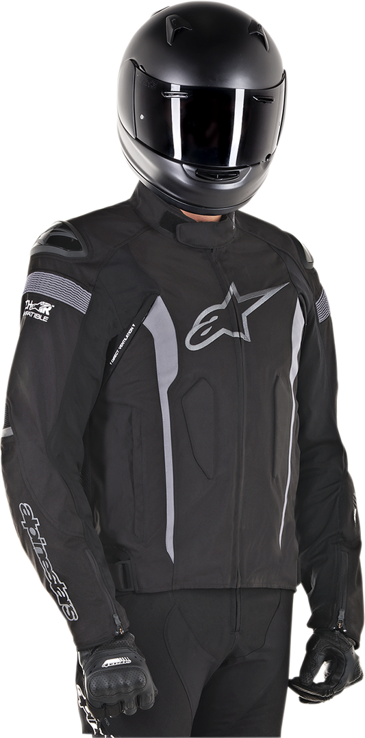 Alpinestars T-Missile Drystar® motorcycle jacket in black, small size, featuring protective armor and durable textile construction.