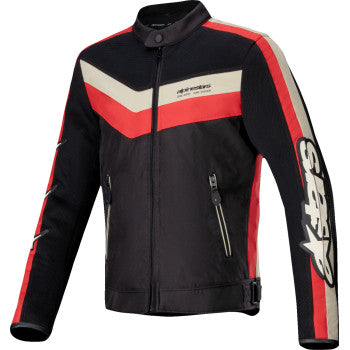 Alpinestars T-Dyno Air Jacket in black and bright red, small size, featuring lightweight motorcycle jacket design with ventilation panels.