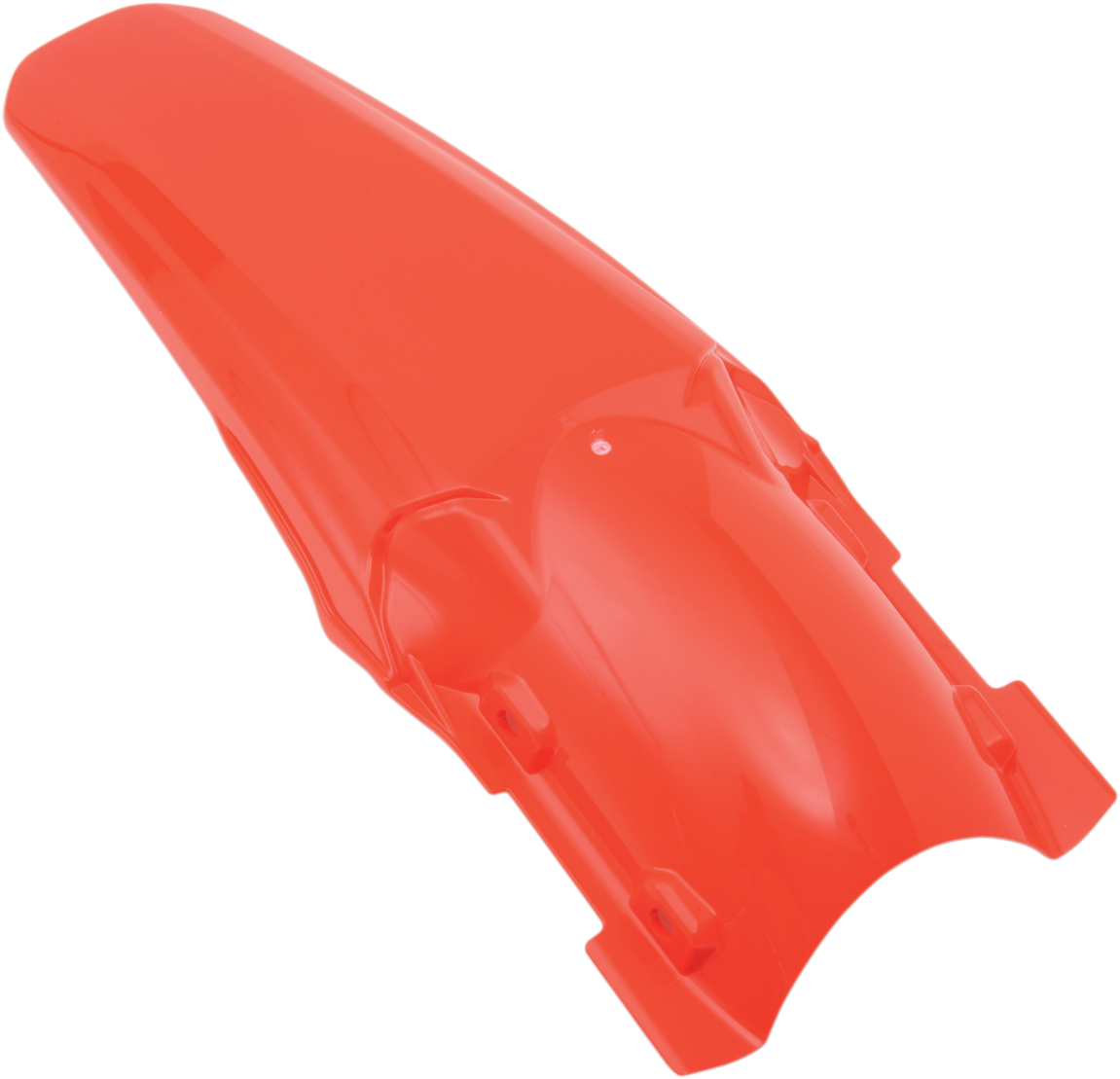 Red ACERBIS rear fender for body, designed for motorcycles, with a sleek curved shape and mounting points visible.
