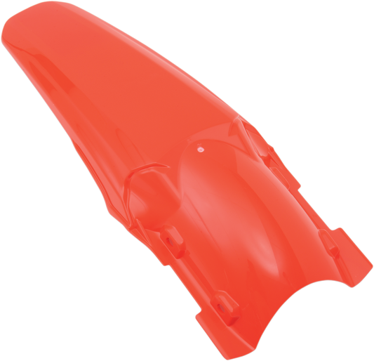 Red ACERBIS rear fender for body, designed for motorcycles, with a sleek curved shape and mounting points visible.