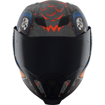 Black ICON Airflite™ Helmet Trick or Street 4 in medium size, featuring aerodynamic design and modern helmet features.