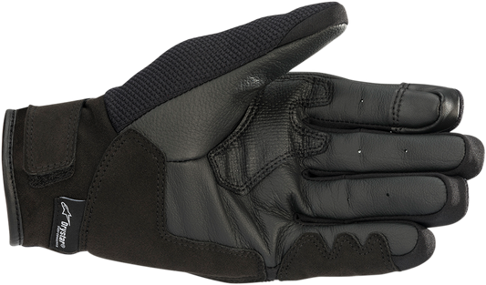 Alpinestars Women Stella S-Max Drystar gloves in black and fuchsia, large size, showing snug fit and textured palm design.