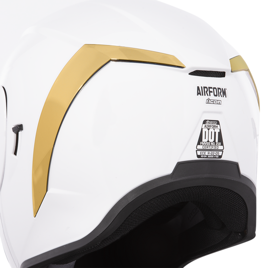 Bill's Exhausts ICON Airform™ Rear Spoiler for helmets in RST Bronze color, shown on a helmet with aerodynamic design.