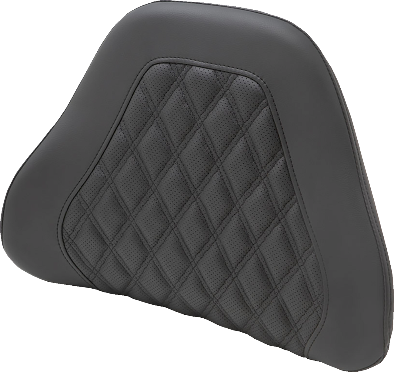 Black SADDLEMEN Tour-Pak Backrest Pad Cover with lattice stitching for seats, designed for Harley Davidson touring bikes.