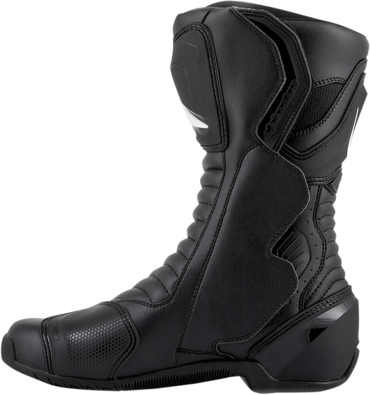 Black Alpinestars SMX-6 v2 Gore-Tex motorcycle boots in US size 6.5, showing the sturdy design and waterproof features.