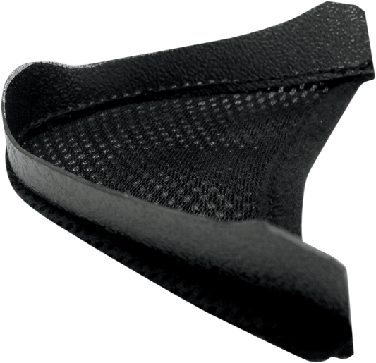 Bill's Exhausts helmet chin curtain FX-15/FX-17/FX-19 model, shown in black fabric with attachment clips and branding details.
