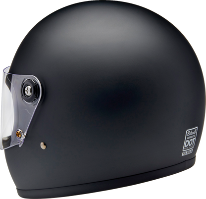 BILTWELL Gringo S motorcycle helmet in flat black, small size, with smooth finish and classic design.