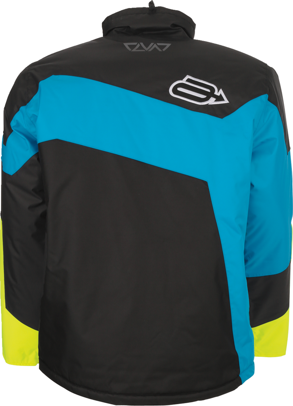 Bill's Exhausts ARCTIVA Pivot 6 jacket in black, blue, and hi-vis colors, size large, displayed with front view.