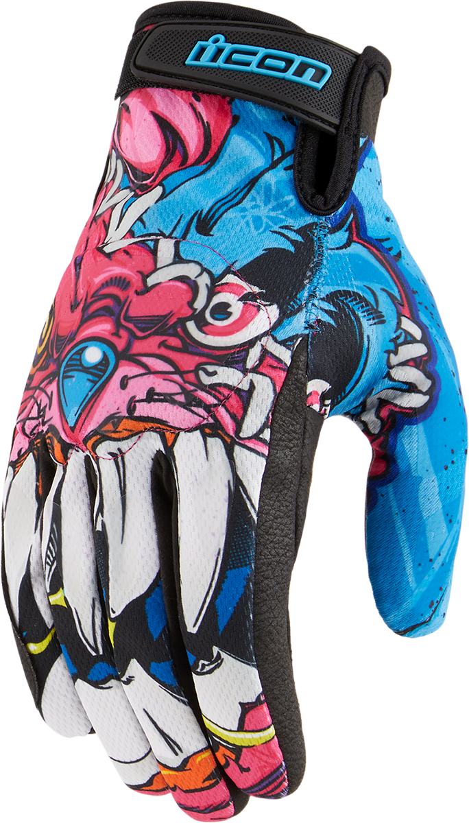 Pink ICON Hooligan™ Beastie Bunny Gloves in small size, featuring a playful bunny design, made by Bill's Exhausts.