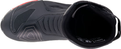 Black Alpinestars Stella RT-7 Drystar® motorcycle boots with reinforced soles and ankle protection, US 3.5 size.