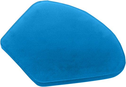 Large blue Saddlemens Do-It-Yourself seat pad with raw finish, designed for custom motorcycle seats by Bill's Exhausts.