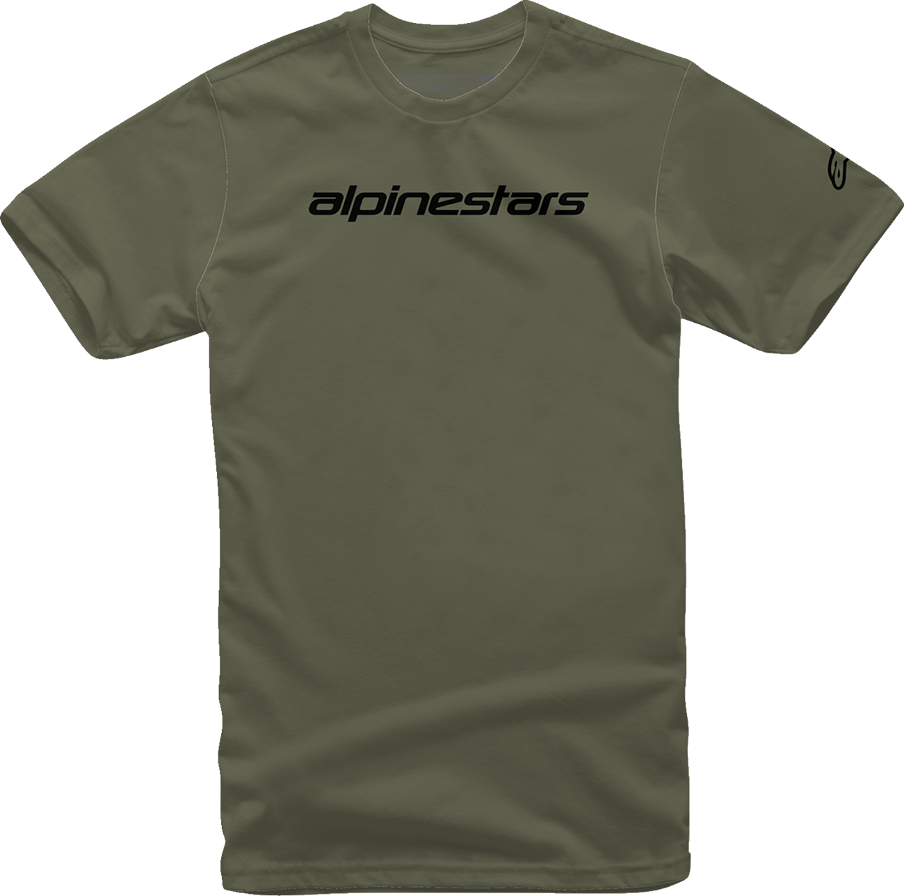 Black ALPINESTARS Linear Wordmark T-Shirt in XL with brand logo on front, casual military-style short-sleeve tee.