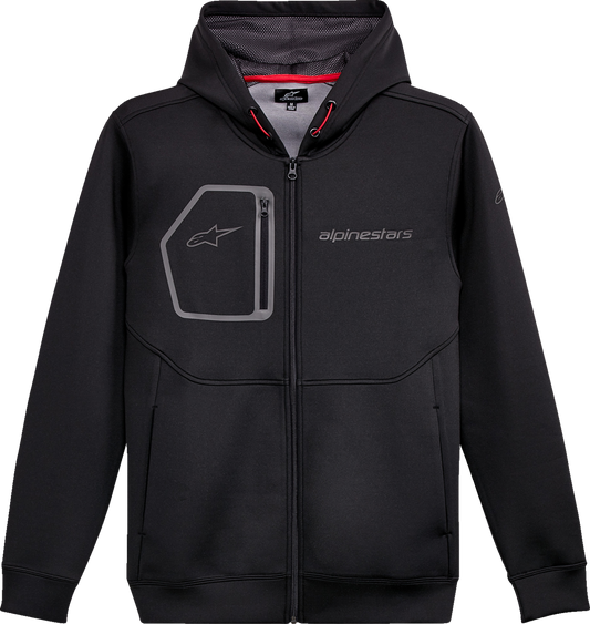 Black Alpinestars Convex Tech Hoodie in medium size, featuring a comfortable fit and modern design.