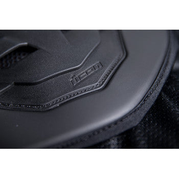 Black ICON Regulator™ D30® Stripped Vest in 4XL by Bill's Exhausts, shown with its sleek design and durable fabric.