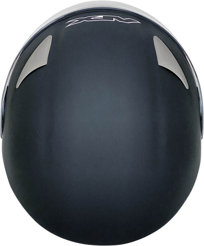 Black AFX FX-Magnus motorcycle helmet in flat black, 3XL size, featuring a sleek aerodynamic design and secure strap.