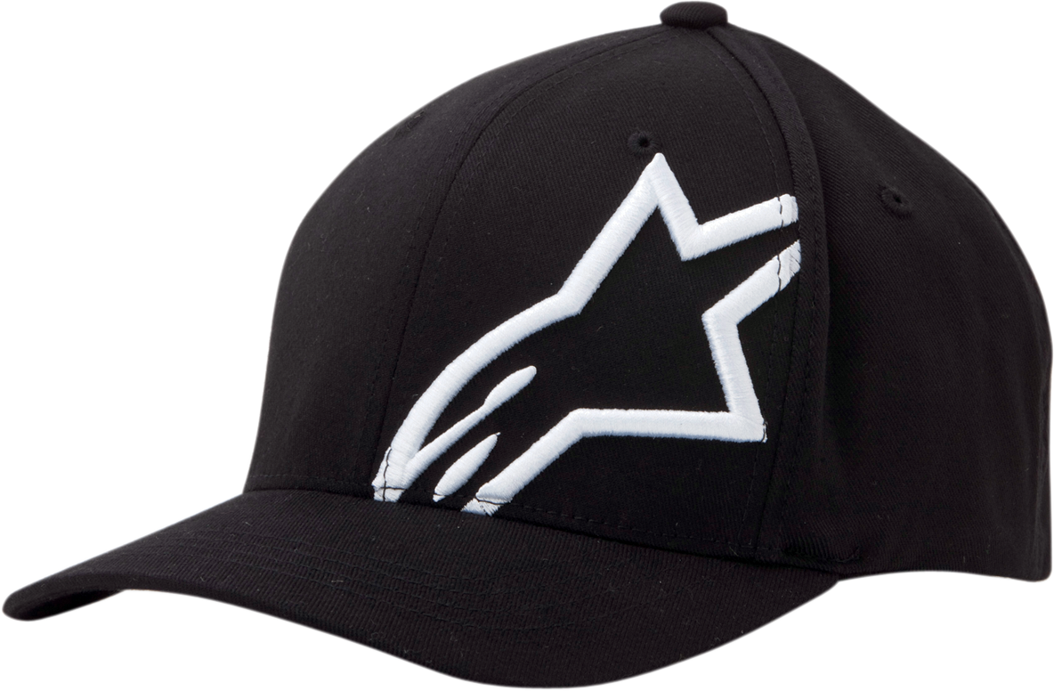 Black and white ALPINESTARS Corp Shift 2 hat in large/XL size, featuring the ALPINESTARS logo and protective gear design.