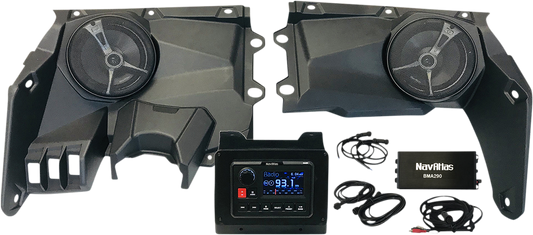 Bill's Exhausts NAVATLAS Audio Kit Zone 2 X3 X35ZONE2 speakers, compact car audio speakers with sleek design.