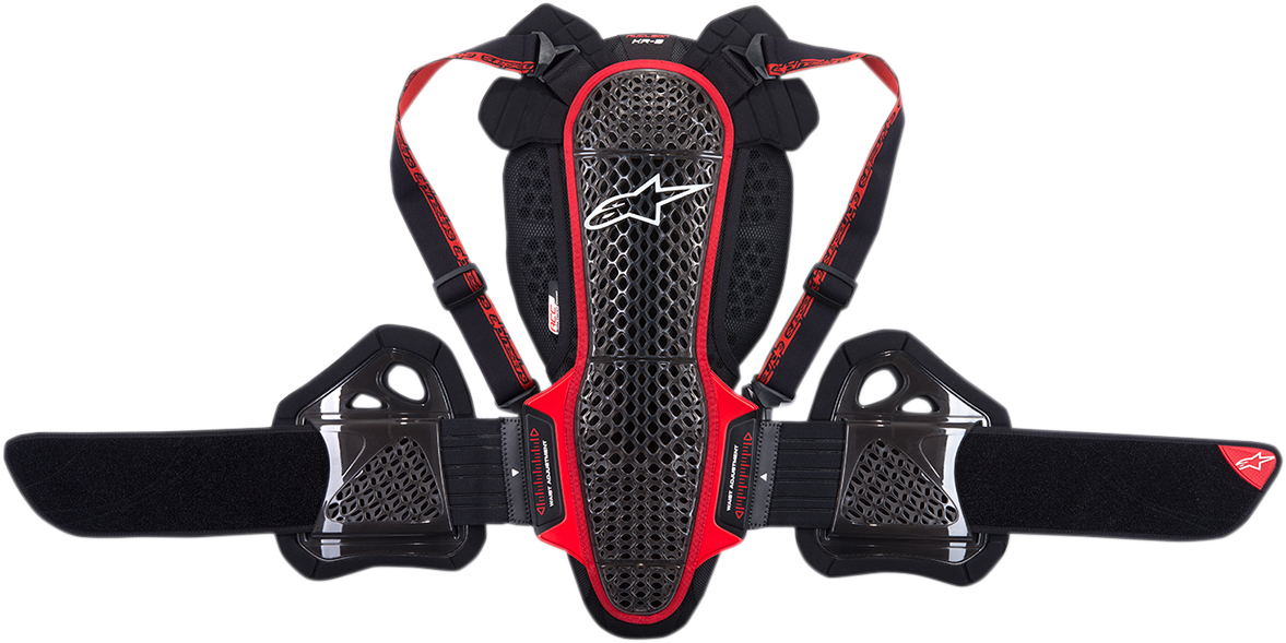 Alpinestars Nucleon KR-3 back protector in black and red, XL size, designed for motorcycle protective gear safety.