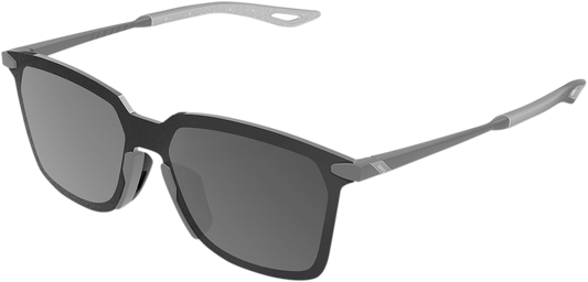 Bill's Exhausts 100% Legere square sunglasses with stone gray frames and black mirror lenses, stylish and modern eyewear.