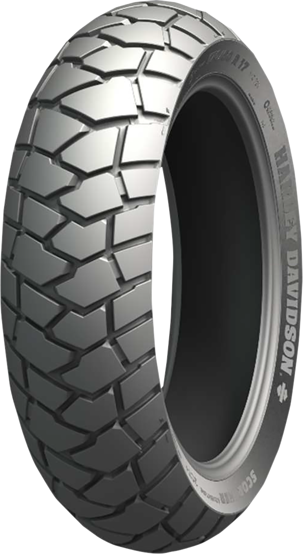 Michelin Scorcher Adventure rear motorcycle tire 170/60R17 with 72V rating, designed for off-road and adventure riding.
