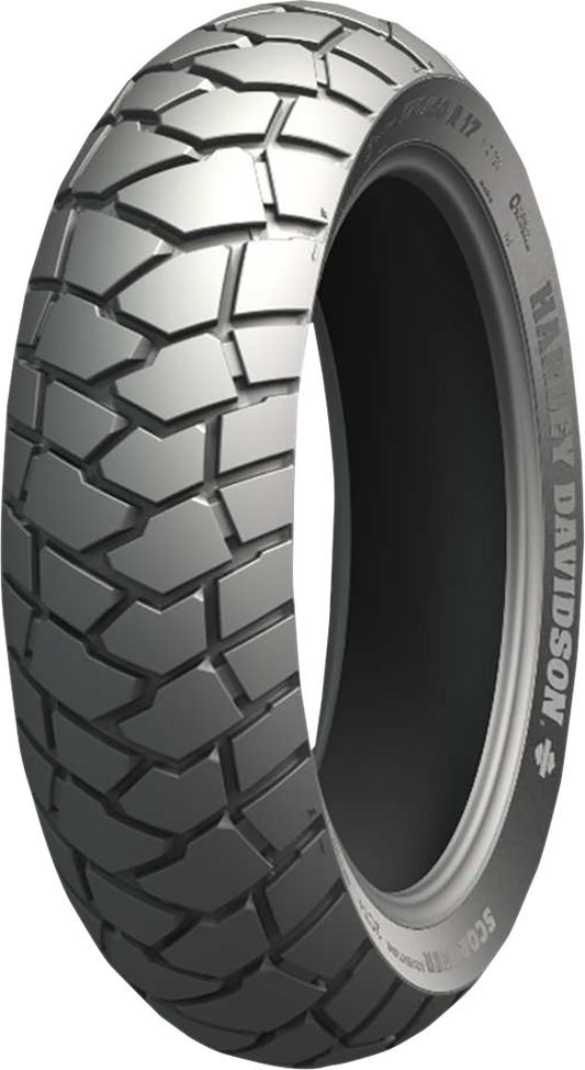 Michelin Scorcher Adventure rear motorcycle tire 170/60R17 with 72V rating, designed for off-road and adventure riding.