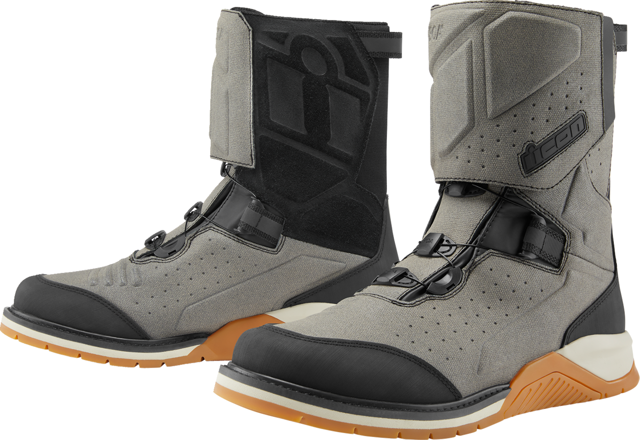 ICON Alcan Waterproof Boots - Gray - Size 11.5 3403-1252 - Howling Moto