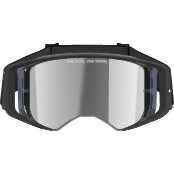 Bill's Exhausts ALPINESTARS Supertech Goggle in black and gray with silver mirror lenses, featuring ABS Vision technology.