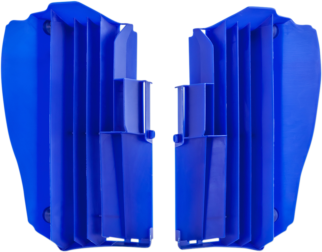 Blue Acerbis radiator louvers for Yamaha motorcycle, body part accessory, protecting and enhancing radiator appearance.