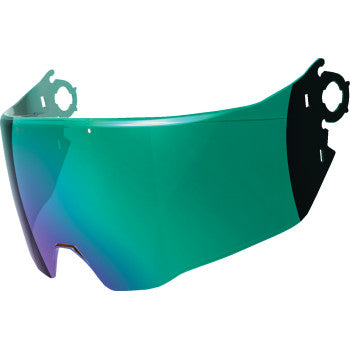 Bill's Exhausts ICON Elsinore™ MX helmet shield in Cashmoney Green, showcasing the vibrant green tinted motorcycle helmet visor.