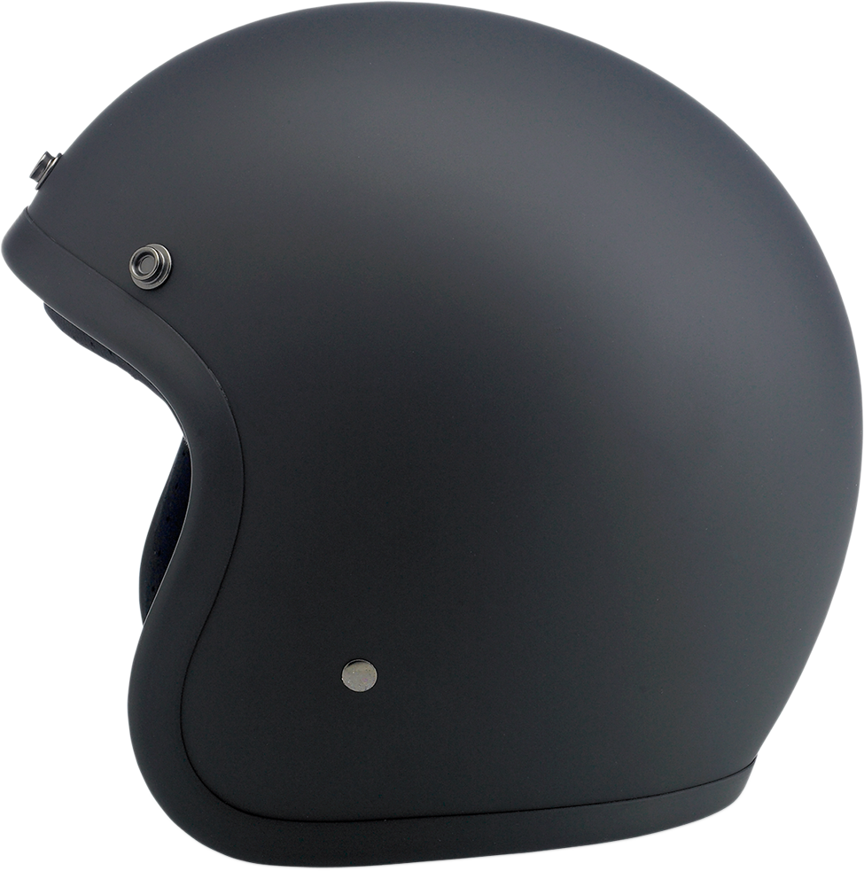 BILTWELL Bonanza helmet in flat black, XL size, featuring a sleek motorcycle helmet design from Bill's Exhausts.