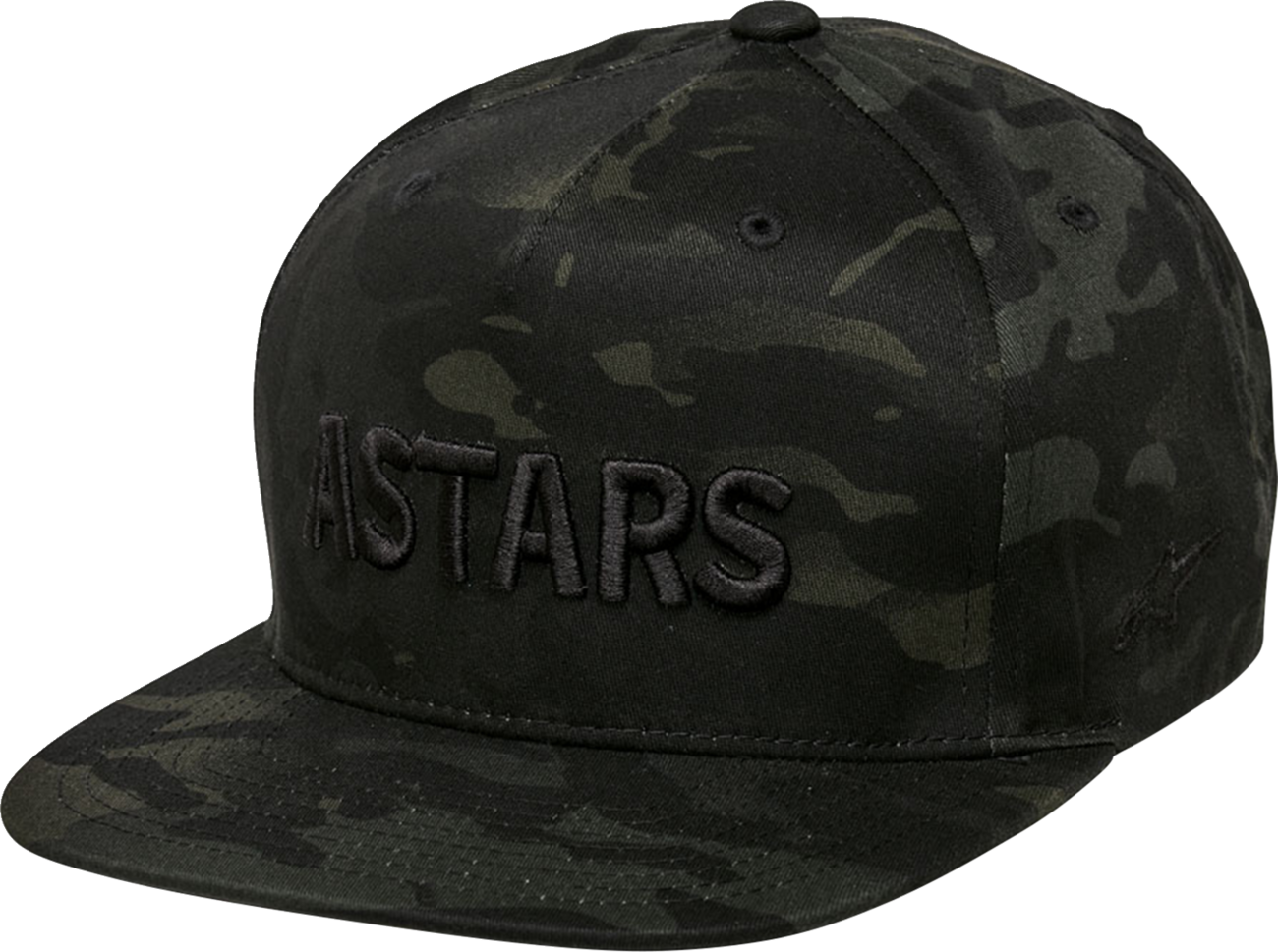 Black Alpinstars Gillis hat with Bill's Exhausts branding, featuring a casual, fitted design and curved brim.