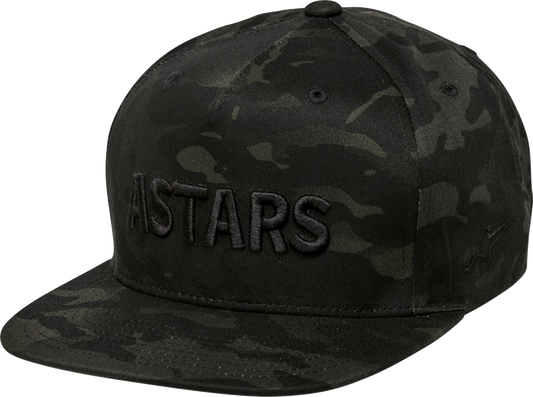 Black Alpinstars Gillis hat with Bill's Exhausts branding, featuring a casual, fitted design and curved brim.