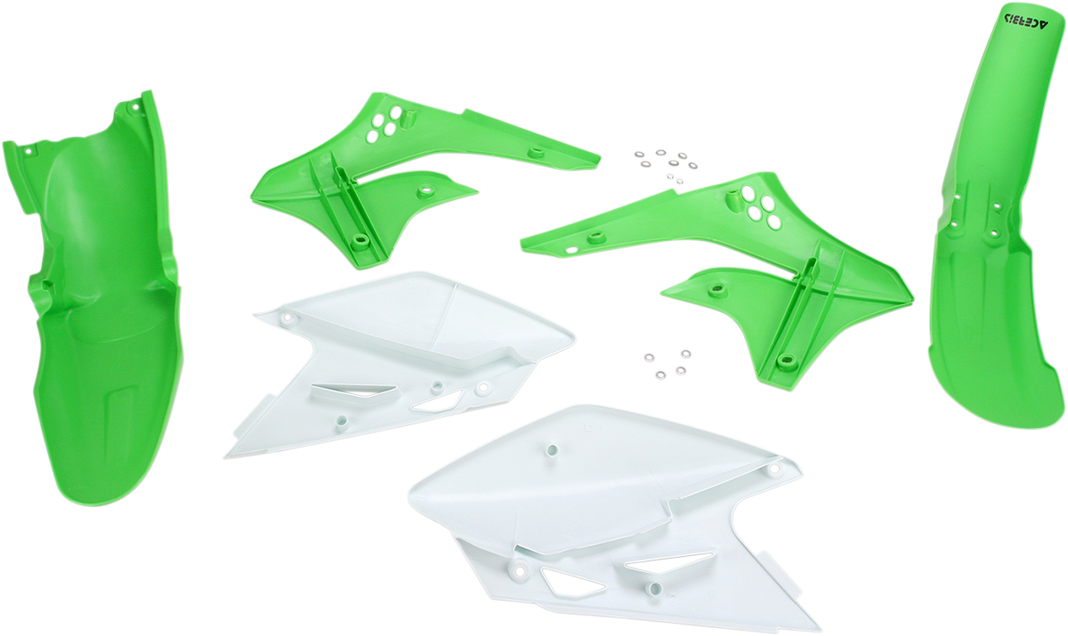 Acerbis standard replacement body kit for motorcycles showing the OEM body panels and parts in a neutral setting.