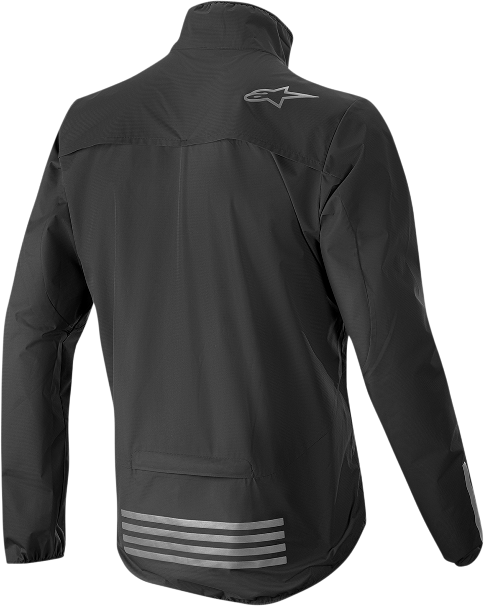 Black ALPINESTARS Descender V3 motorcycle jacket in XL, featuring protective armor and sleek design, shown on a hanger.