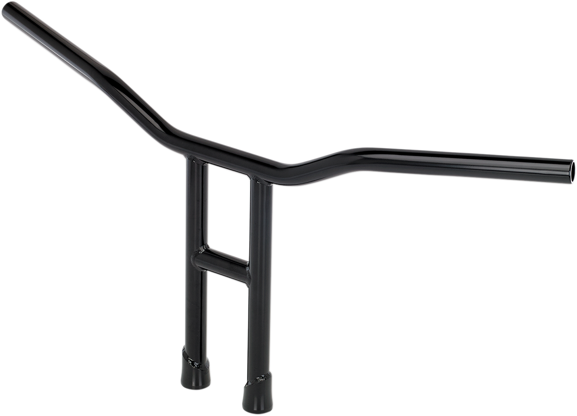 Black BILTWELL Tyson 14-inch handlebar for motorcycles, featuring a sleek, curved design and sturdy construction.