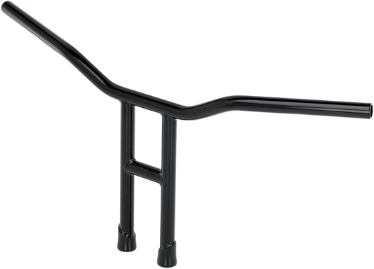 Black BILTWELL Tyson 14-inch handlebar for motorcycles, featuring a sleek, curved design and sturdy construction.