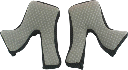 Bill's Exhausts AFX FX-41DS helmet cheek pads in 2XL size, showing soft foam padding and fabric covering for helmet comfort.