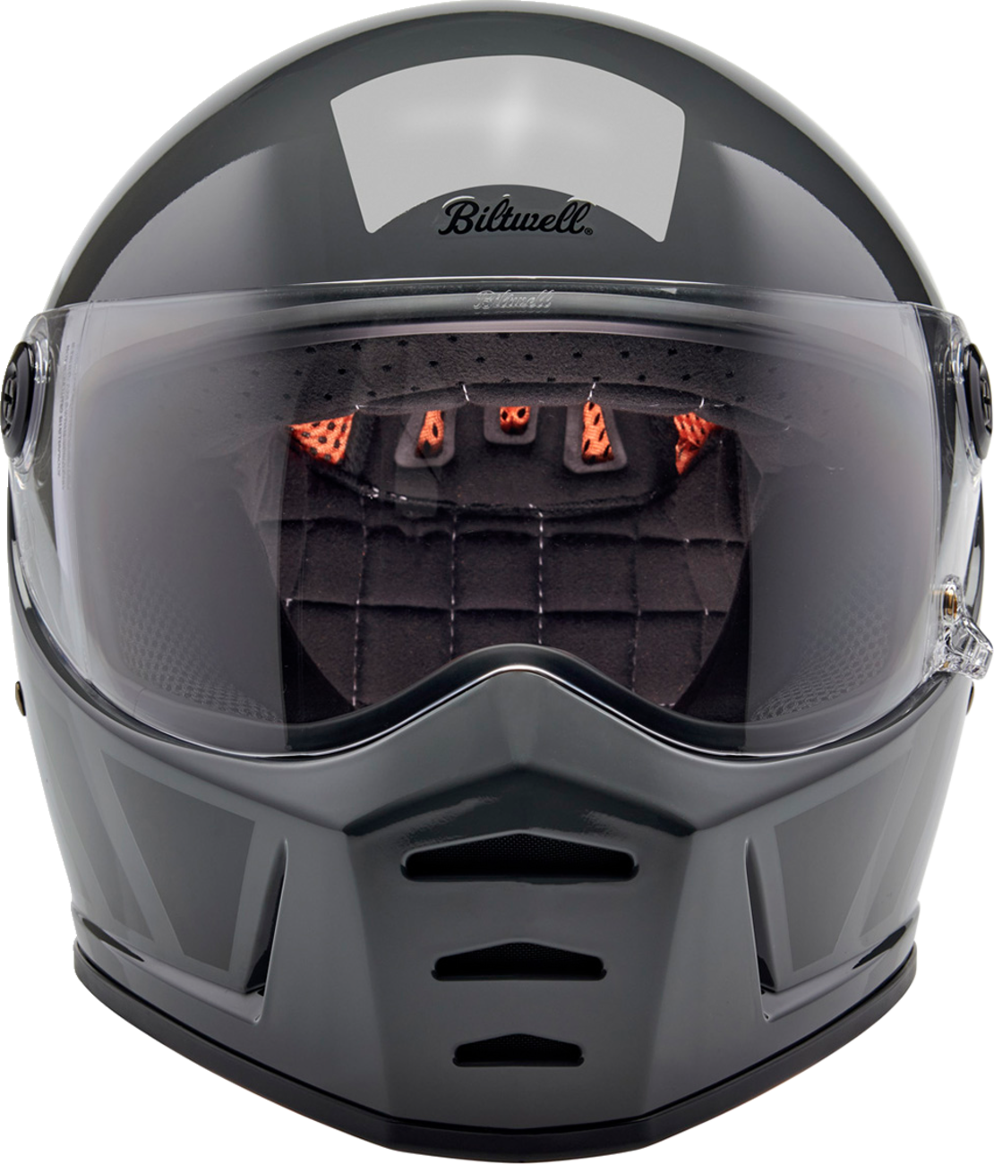 BILTWELL Lane Splitter motorcycle helmet in Storm Gray Inertia, XL size, with sleek aerodynamic design and matte finish.
