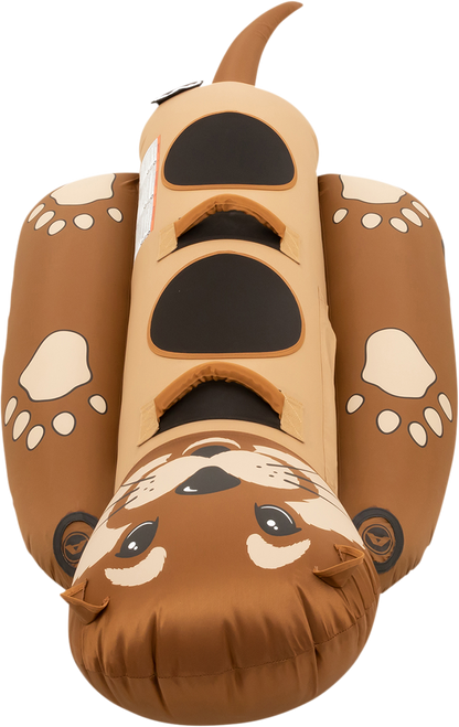 Bill's Exhausts Otter Riding Tube for water sports, inflatable towable tube featuring colorful design and sturdy handles.