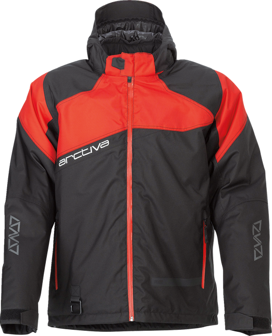 Bill's Exhausts ARCTIVA Pivot 5 hooded jacket in black and red, size 3XL, featuring a front zipper and hooded design.