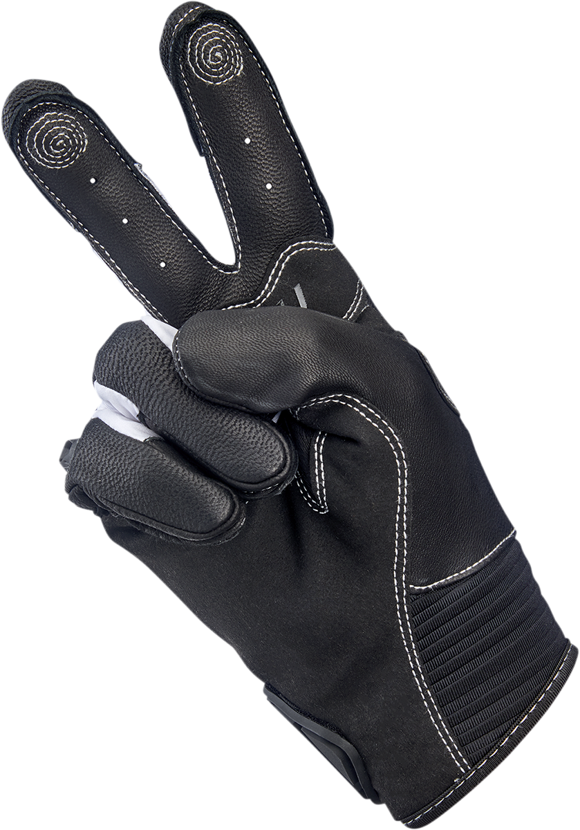 Tan BILTWELL Bridgeport gloves in small size, showing the leather construction and detailed stitching.