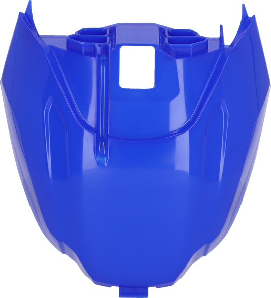 Blue ACERBIS tank cover for YZ450F 2023 motorcycle, body part with textured surface and brand branding visible.