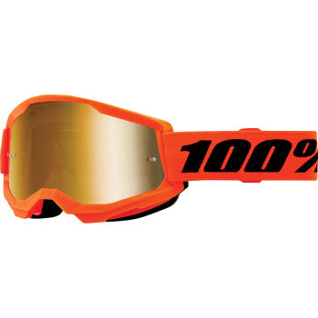 100% Strata 2 Junior Goggle - Neon Orange - Gold Mirror 50032-00009 - Howling Moto
